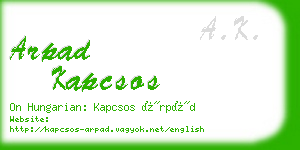 arpad kapcsos business card